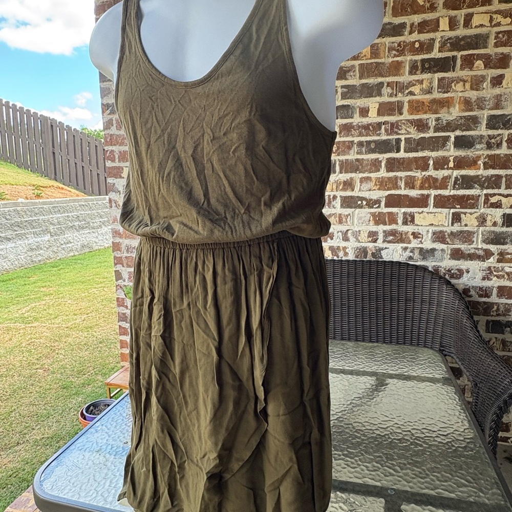 Green Pleated Smocked Midi Sundress